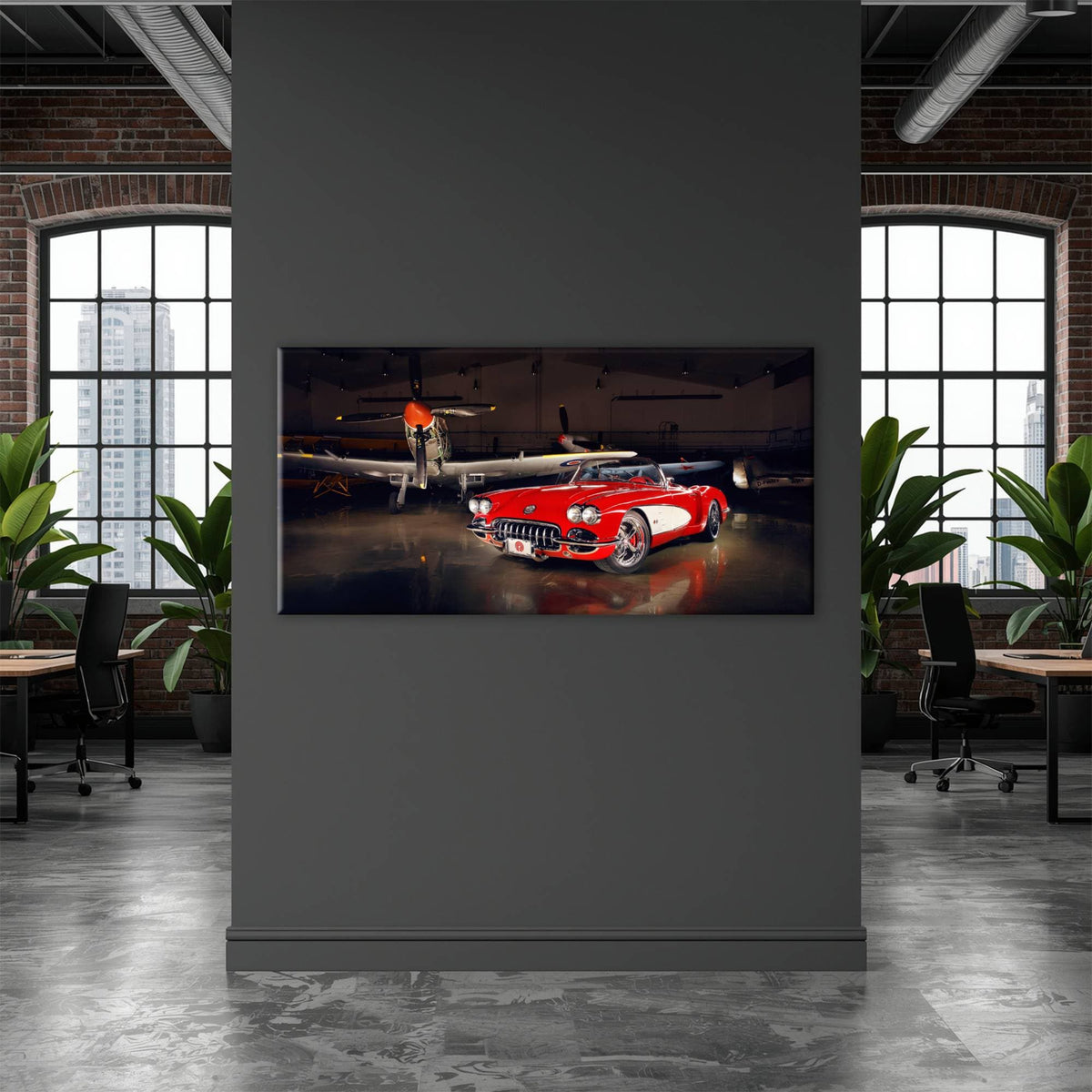 Vintage Chevrolet Corvette C1 Wall Art – Retro Muscle Car Canvas Print Cars