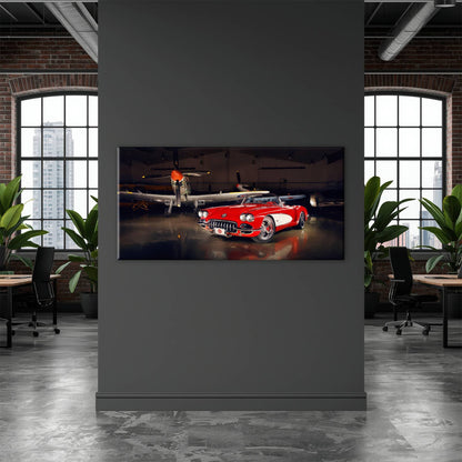 Vintage Chevrolet Corvette C1 Wall Art – Retro Muscle Car Canvas Print Cars