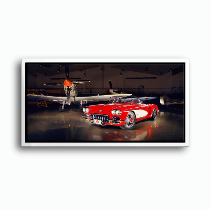 Vintage Chevrolet Corvette C1 Wall Art – Retro Muscle Car Canvas Print Cars