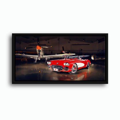 Vintage Chevrolet Corvette C1 Wall Art – Retro Muscle Car Canvas Print Cars