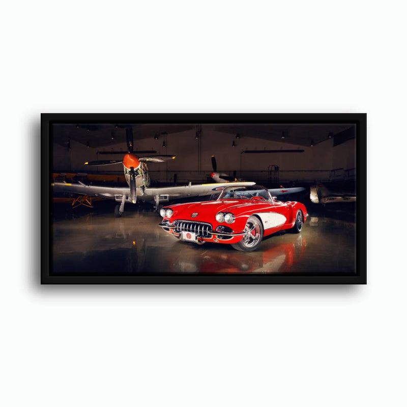 Vintage Chevrolet Corvette C1 Wall Art – Retro Muscle Car Canvas Print Cars