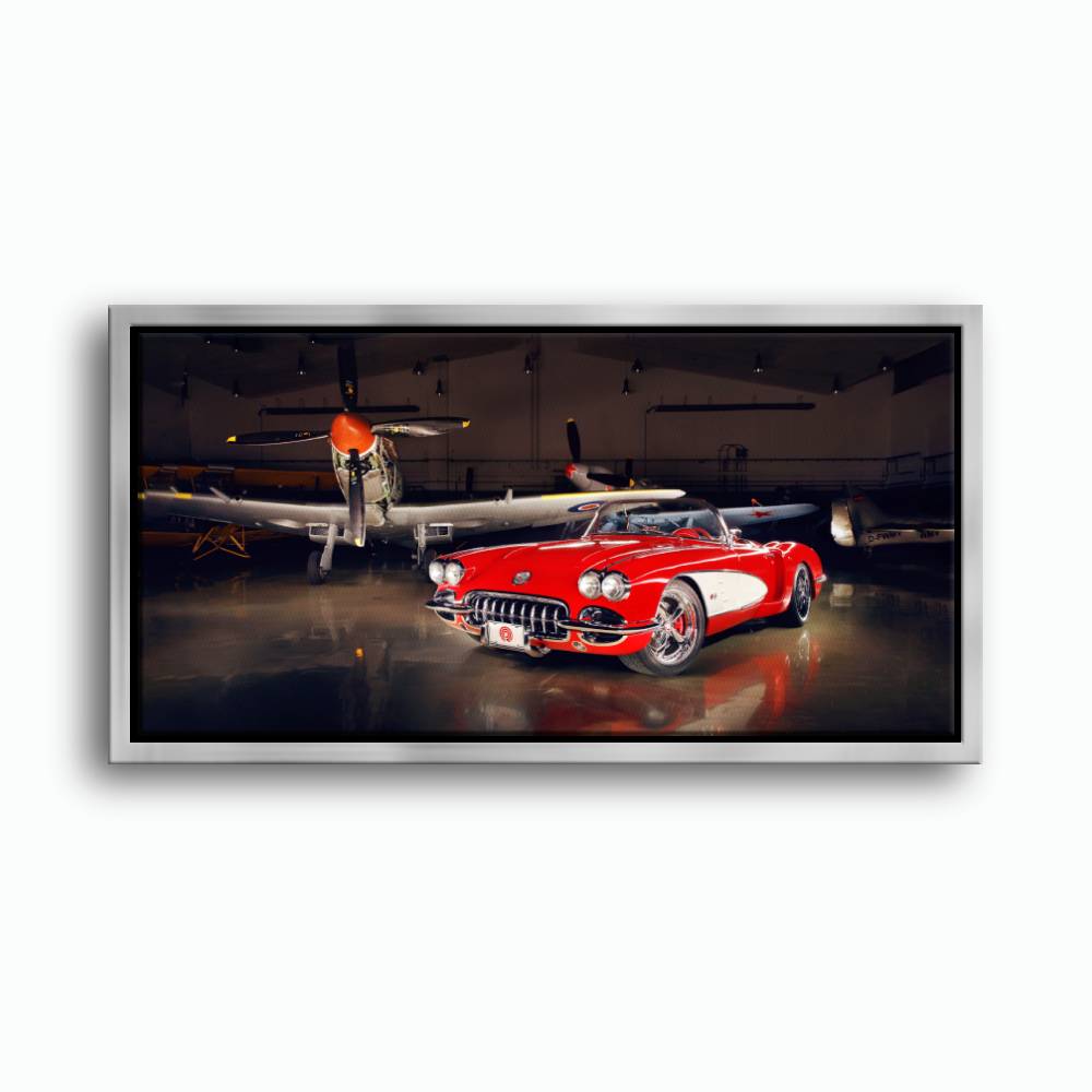 Vintage Chevrolet Corvette C1 Wall Art – Retro Muscle Car Canvas Print Cars