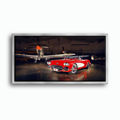 Vintage Chevrolet Corvette C1 Wall Art – Retro Muscle Car Canvas Print Cars