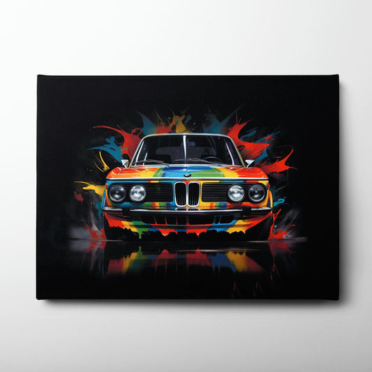 BMW Wall Art – Graffiti Style Vintage Sports Car Canvas Print Cars