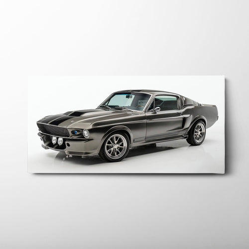 Ford Mustang Shelby 1968 Silver Ghost Wall Art – Muscle Car Canvas Cars