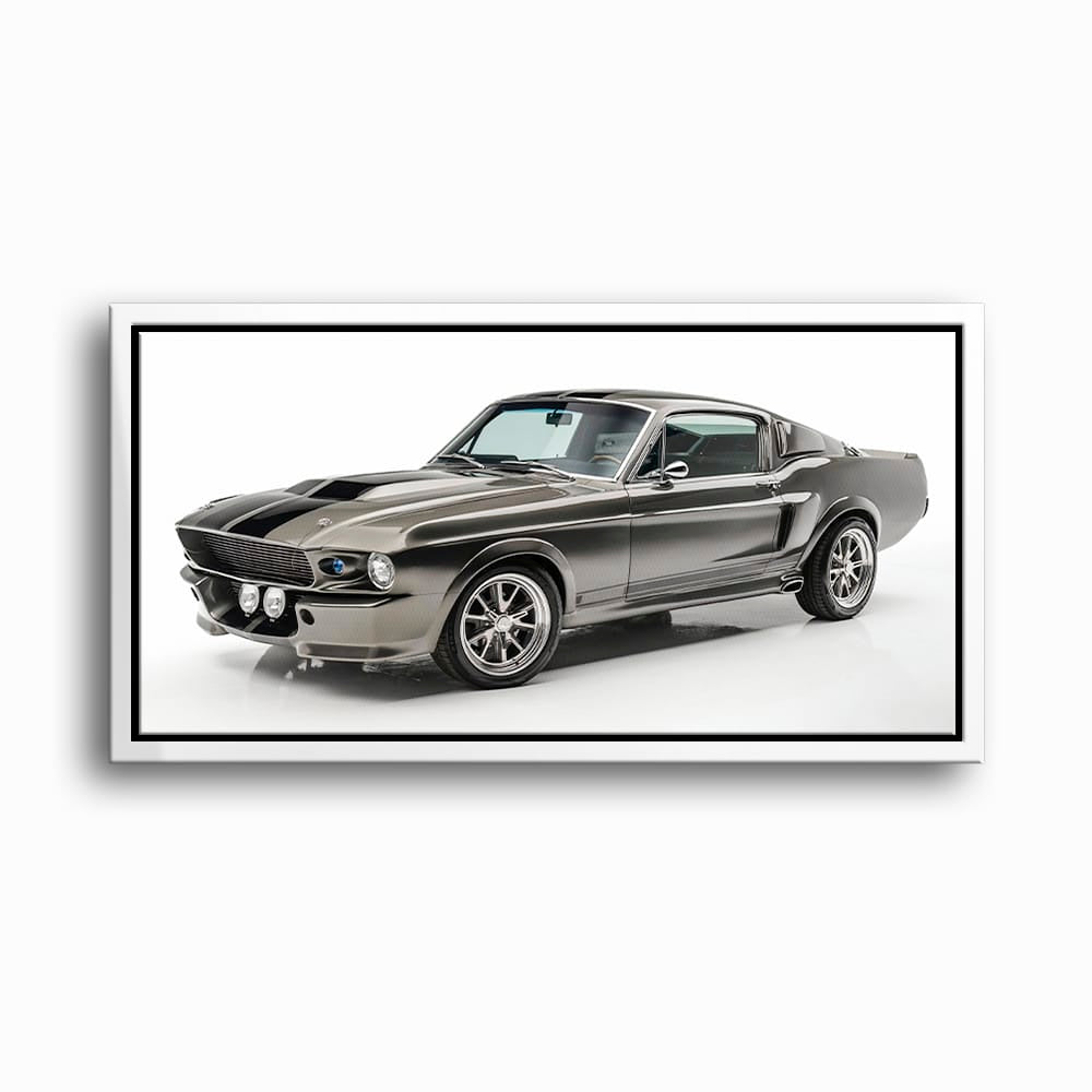 Ford Mustang Shelby 1968 Silver Ghost Wall Art – Muscle Car Canvas Cars