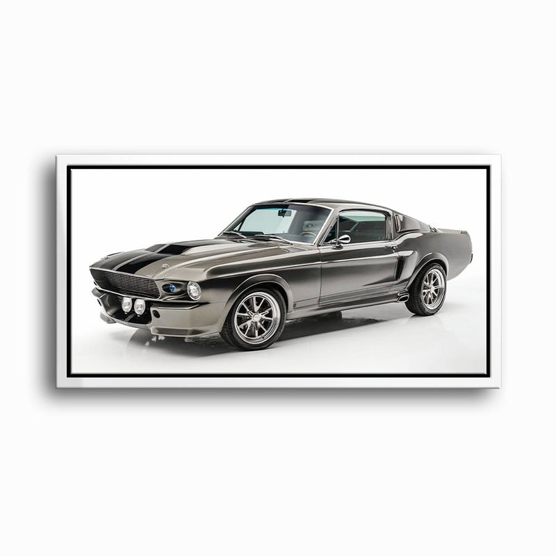 Ford Mustang Shelby 1968 Silver Ghost Wall Art – Muscle Car Canvas Cars