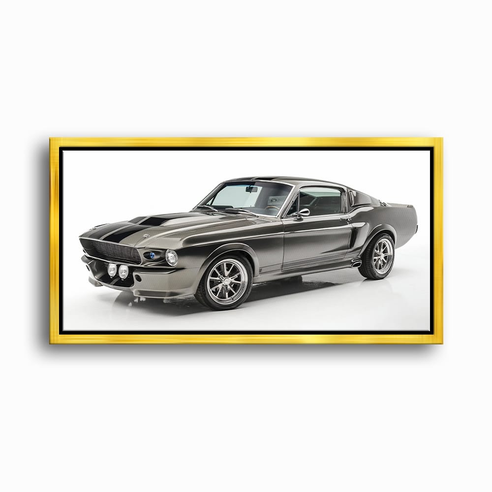 Ford Mustang Shelby 1968 Silver Ghost Wall Art – Muscle Car Canvas Cars