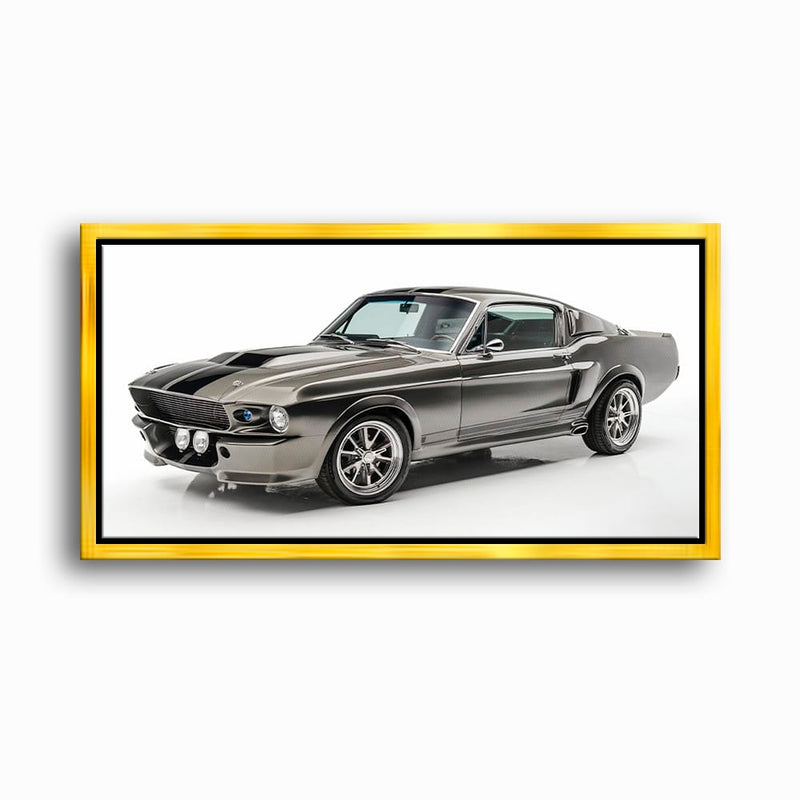 Ford Mustang Shelby 1968 Silver Ghost Wall Art – Muscle Car Canvas Cars