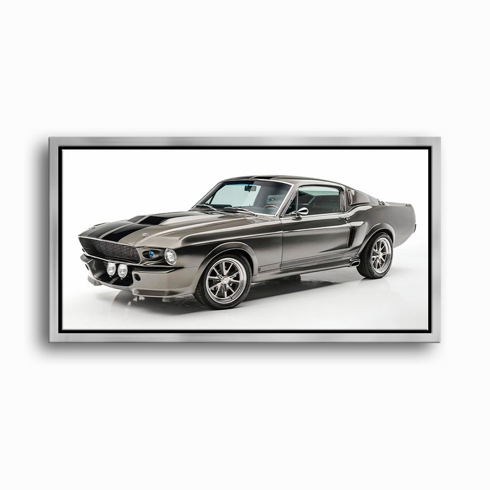 Ford Mustang Shelby 1968 Silver Ghost Wall Art – Muscle Car Canvas Cars
