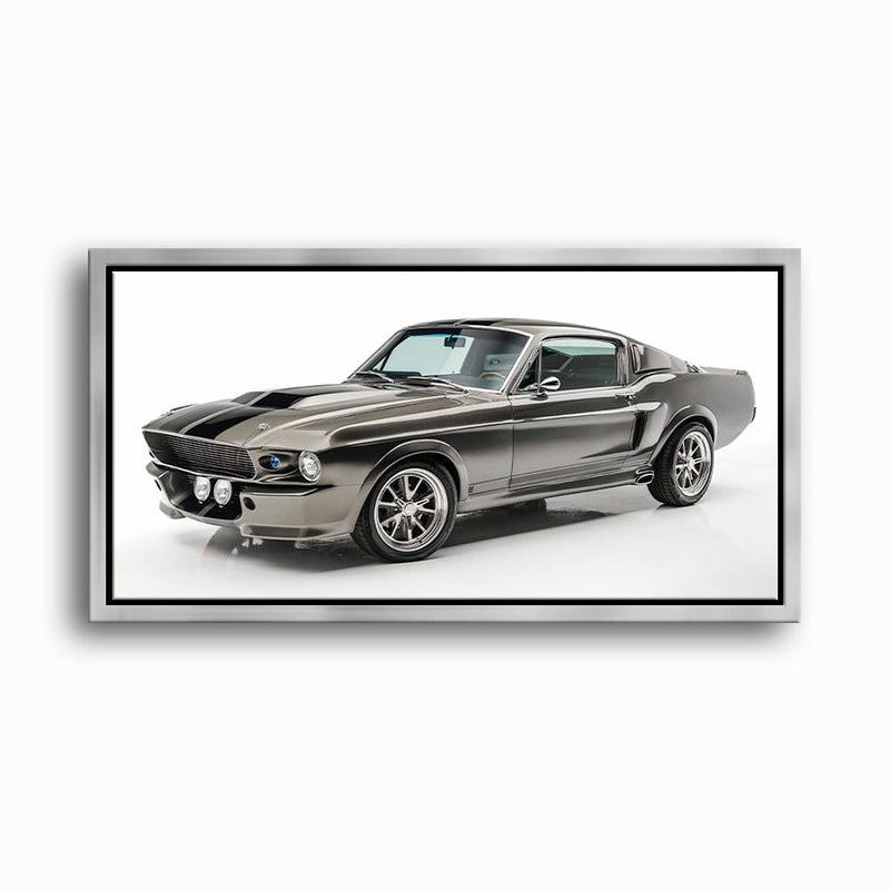 Ford Mustang Shelby 1968 Silver Ghost Wall Art – Muscle Car Canvas Cars