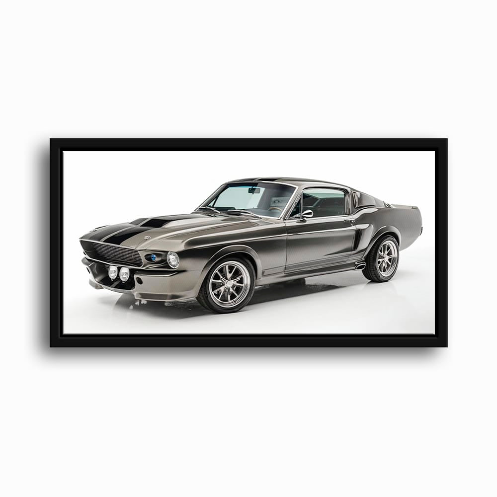 Ford Mustang Shelby 1968 Silver Ghost Wall Art – Muscle Car Canvas Cars