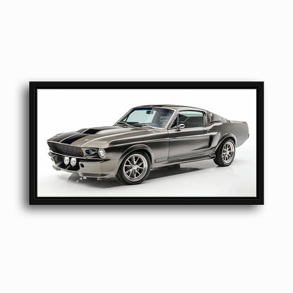 Ford Mustang Shelby 1968 Silver Ghost Wall Art – Muscle Car Canvas Cars