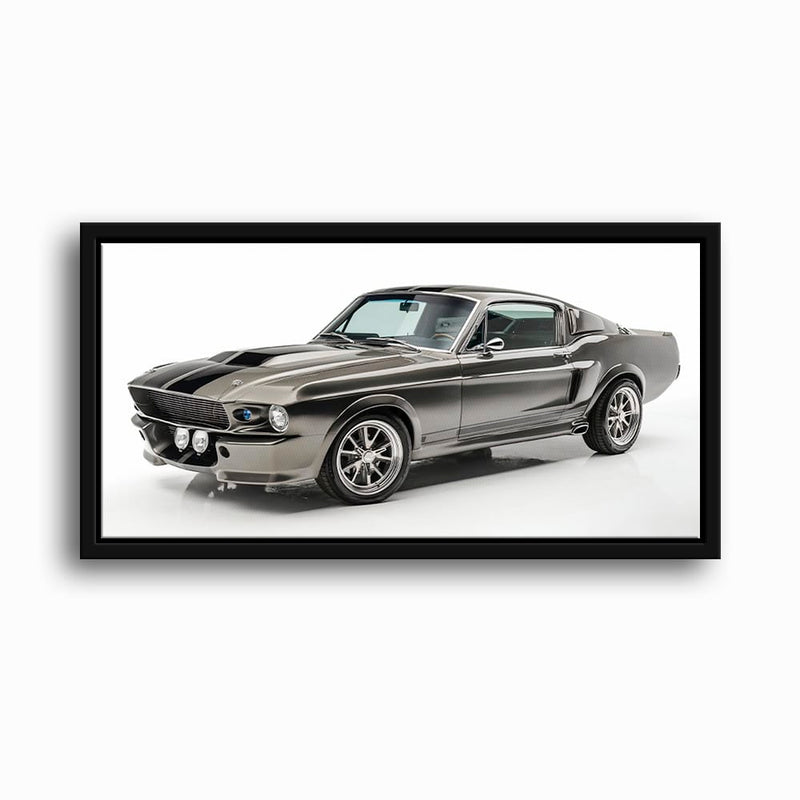 Ford Mustang Shelby 1968 Silver Ghost Wall Art – Muscle Car Canvas Cars