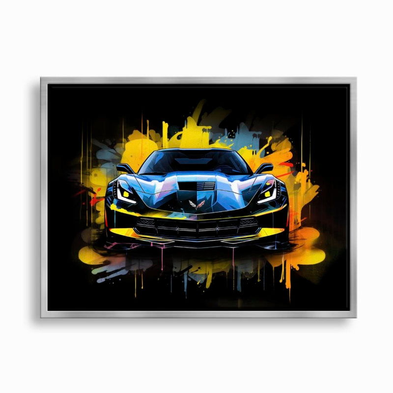 Chevrolet Corvette Wall Art – Pop Art Canvas Print -Sports Car Art Cars