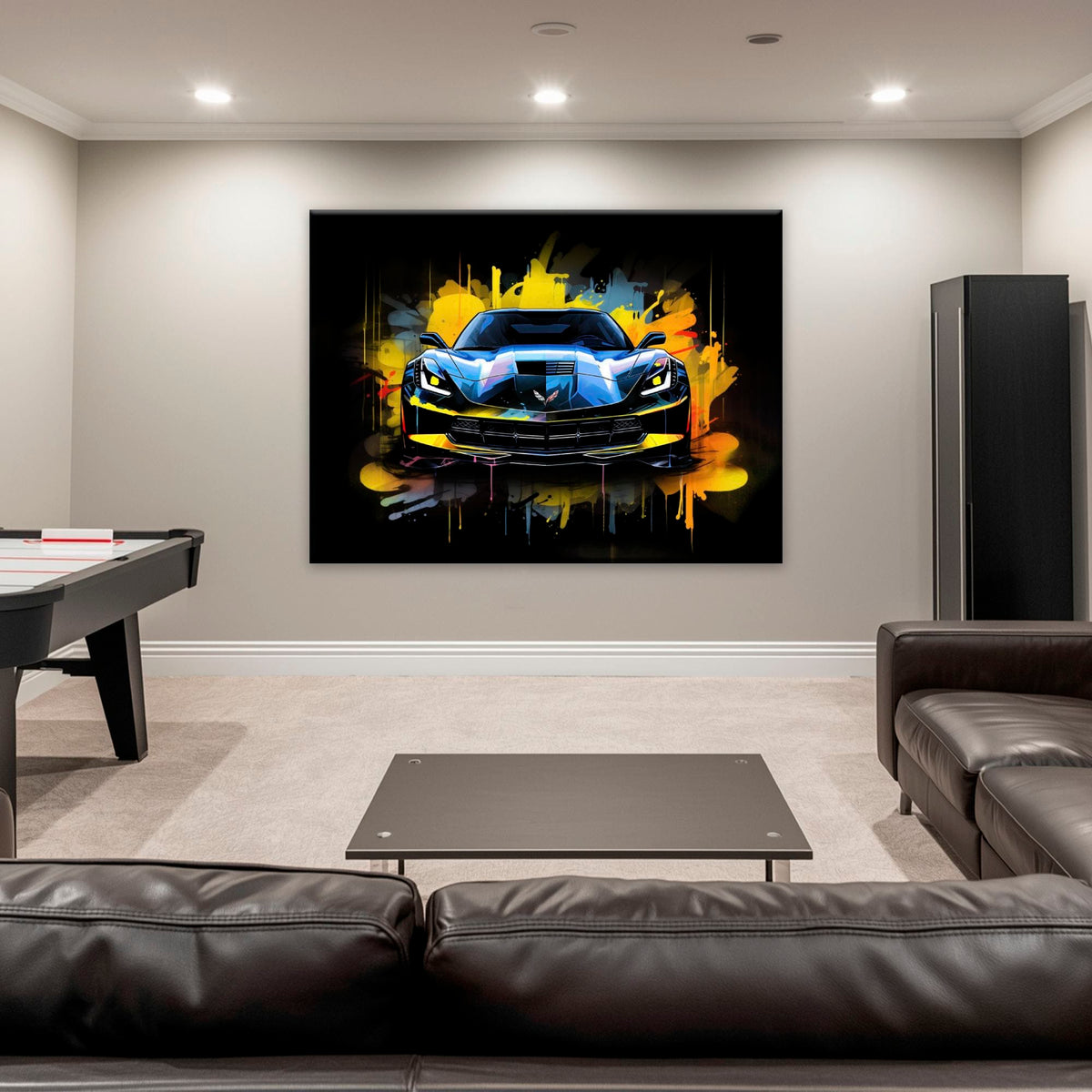 Chevrolet Corvette Wall Art – Pop Art Canvas Print -Sports Car Art Cars