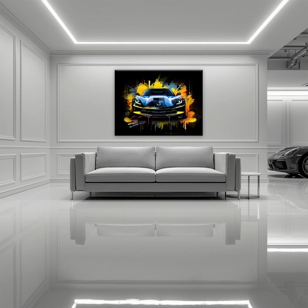 Chevrolet Corvette Wall Art – Pop Art Canvas Print -Sports Car Art Cars