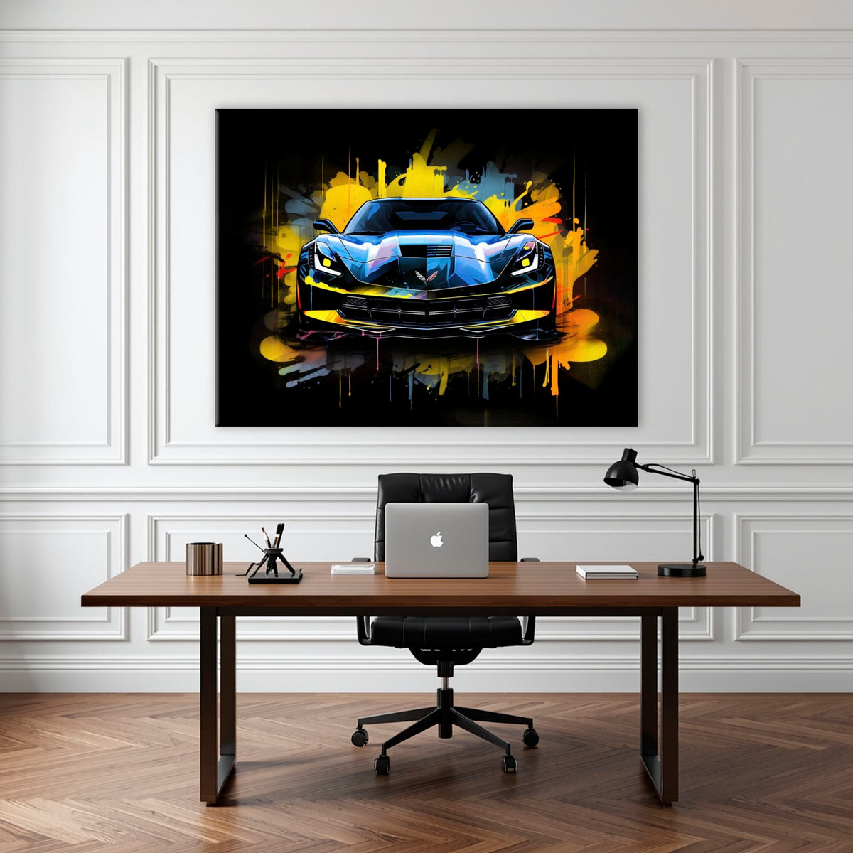 Chevrolet Corvette Wall Art – Pop Art Canvas Print -Sports Car Art Cars