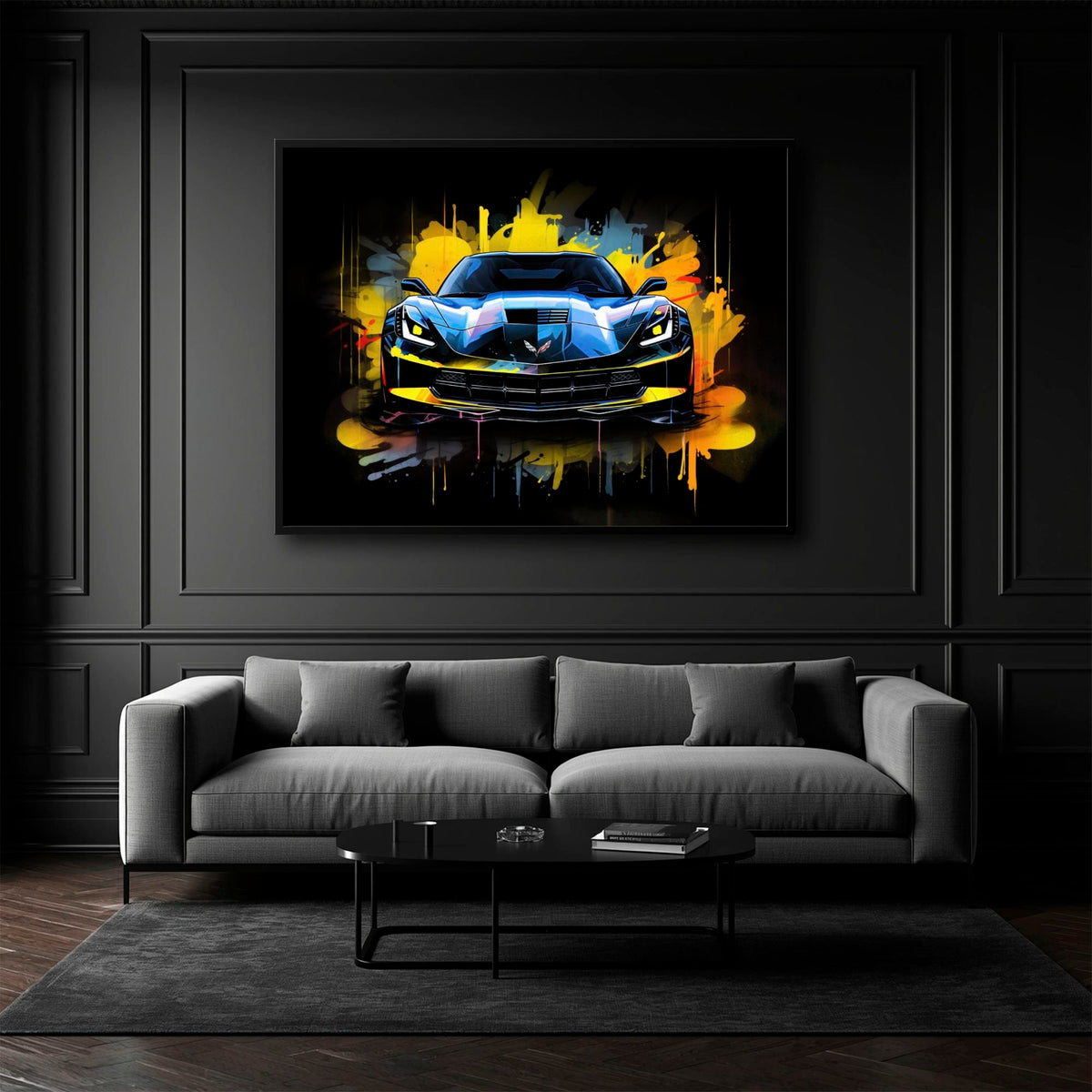 Chevrolet Corvette Wall Art – Pop Art Canvas Print -Sports Car Art Cars