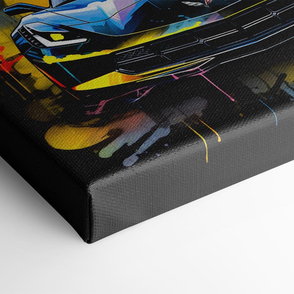Chevrolet Corvette Wall Art – Pop Art Canvas Print -Sports Car Art Cars