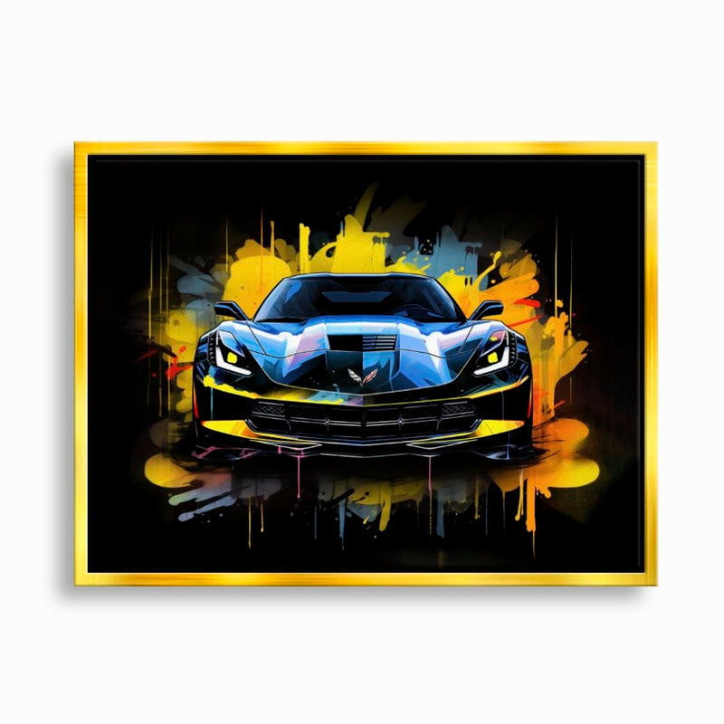 Chevrolet Corvette Wall Art – Pop Art Canvas Print -Sports Car Art Cars