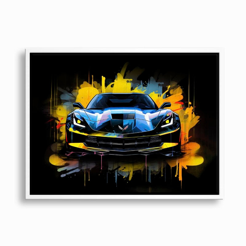 Chevrolet Corvette Wall Art – Pop Art Canvas Print -Sports Car Art Cars