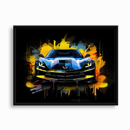 Chevrolet Corvette Wall Art – Pop Art Canvas Print -Sports Car Art Cars