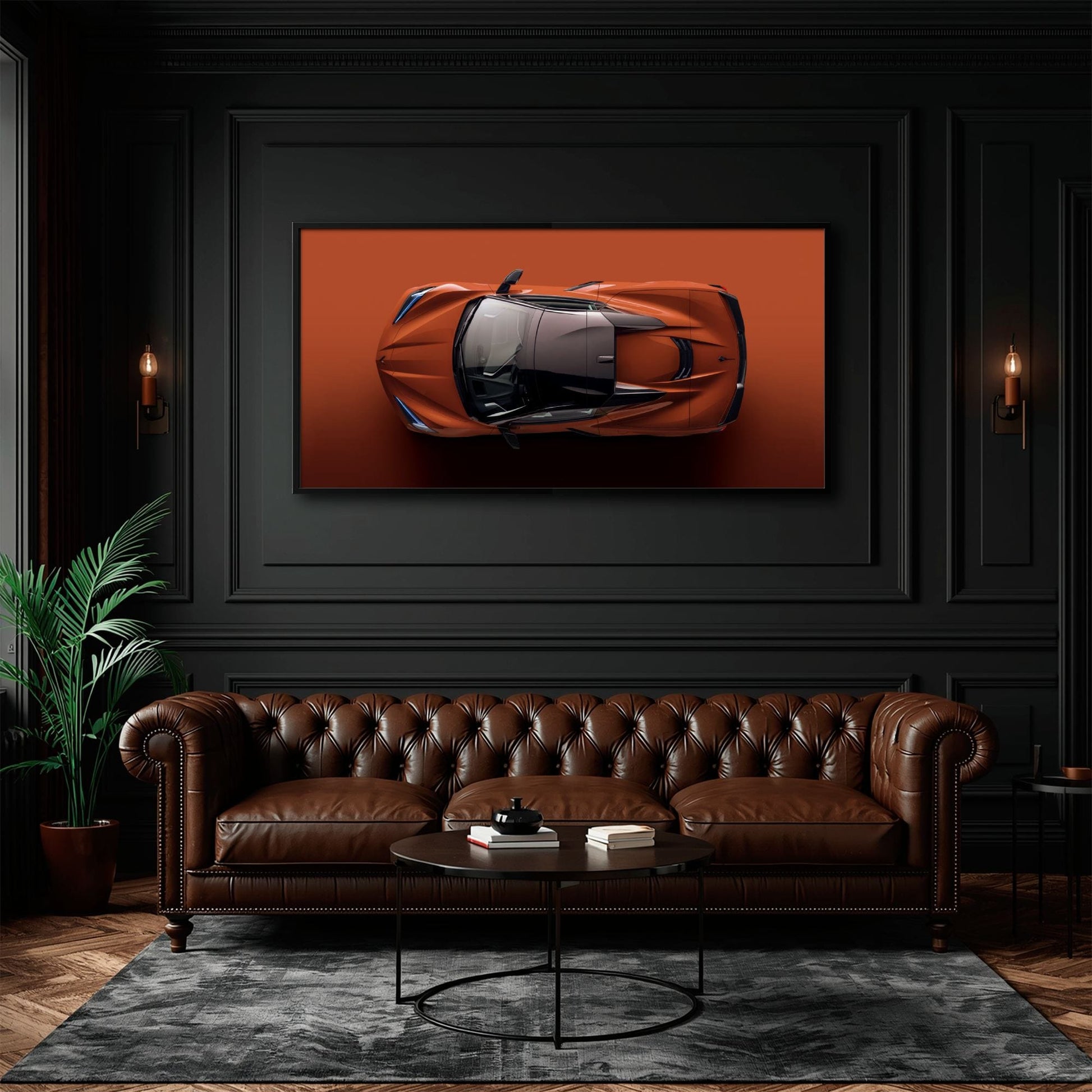 Chevrolet Corvette C8 Stingray Wall Art – Red Supercar Canvas Print Cars