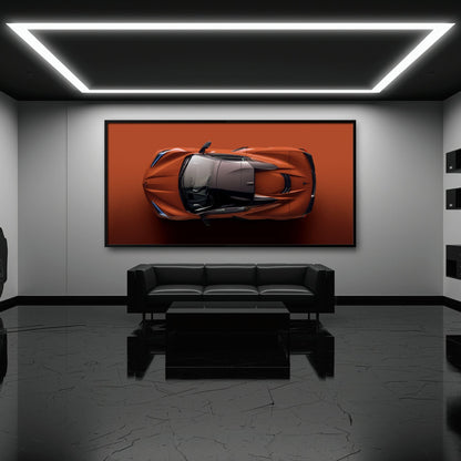 Chevrolet Corvette C8 Stingray Wall Art – Red Supercar Canvas Print Cars