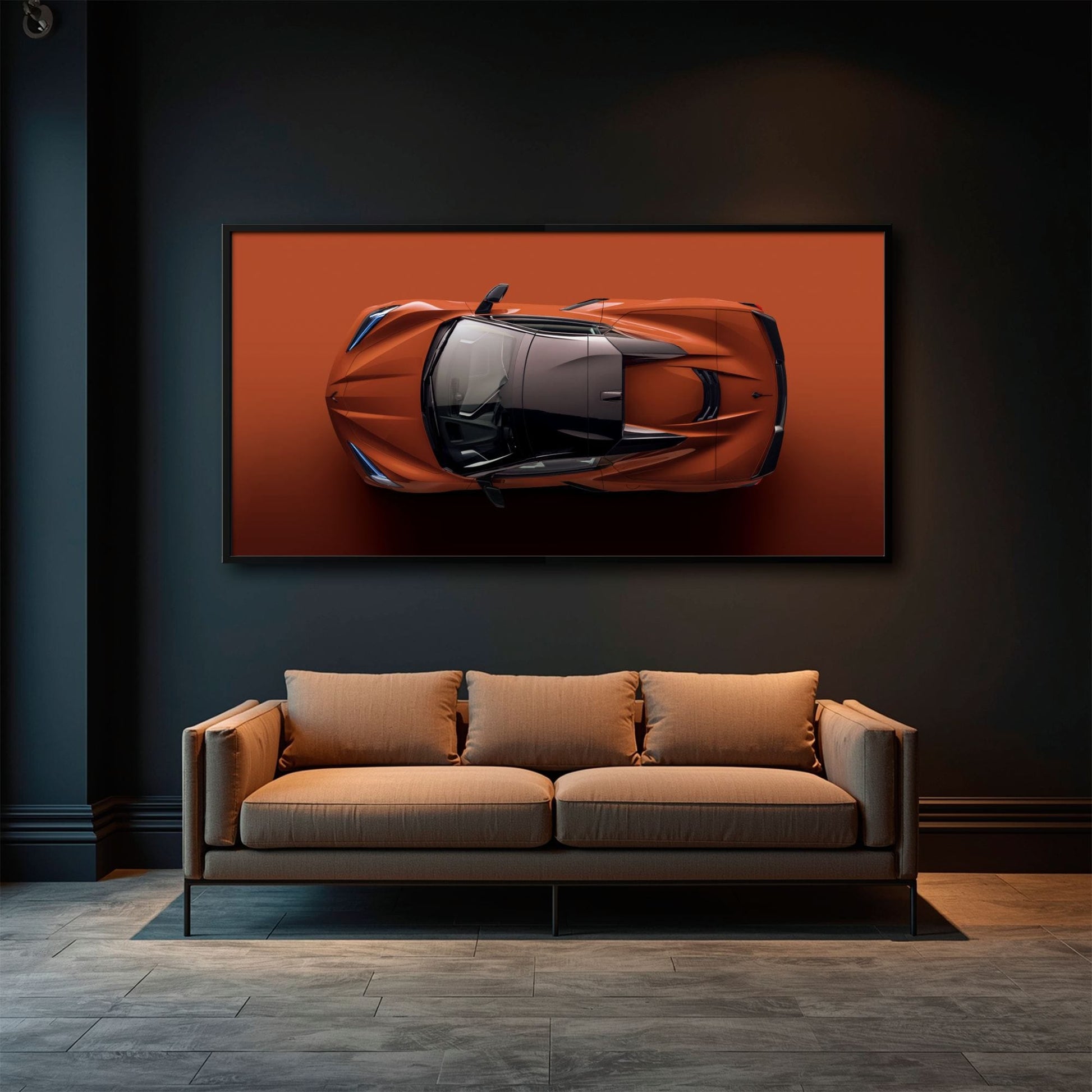 Chevrolet Corvette C8 Stingray Wall Art – Red Supercar Canvas Print Cars