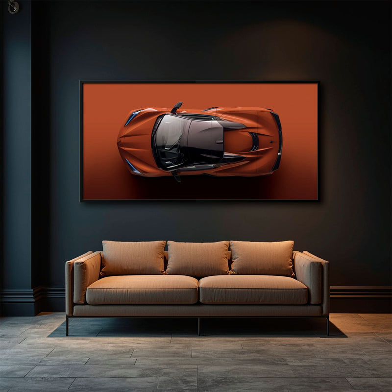 Chevrolet Corvette C8 Stingray Wall Art – Red Supercar Canvas Print Cars