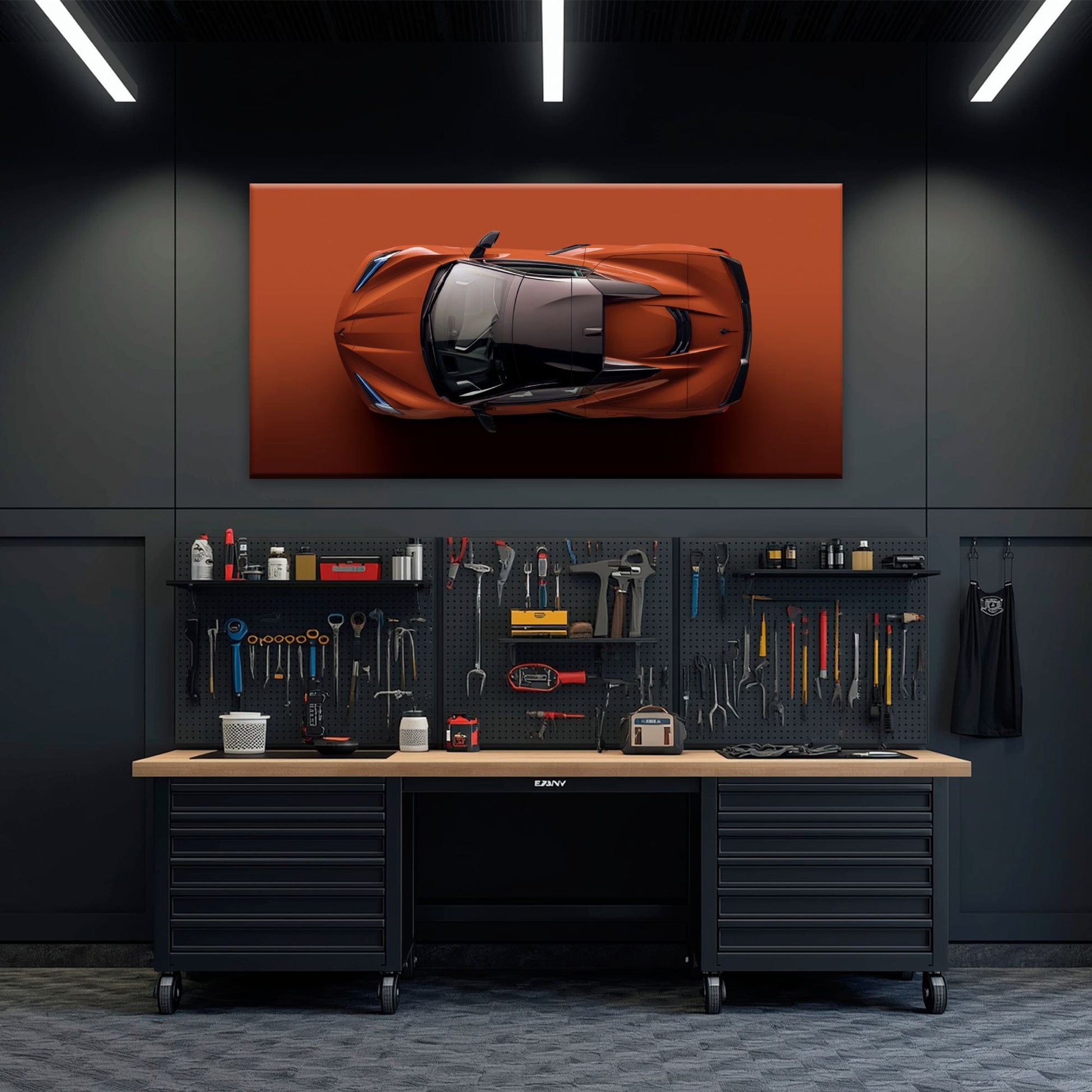 Chevrolet Corvette C8 Stingray Wall Art – Red Supercar Canvas Print Cars