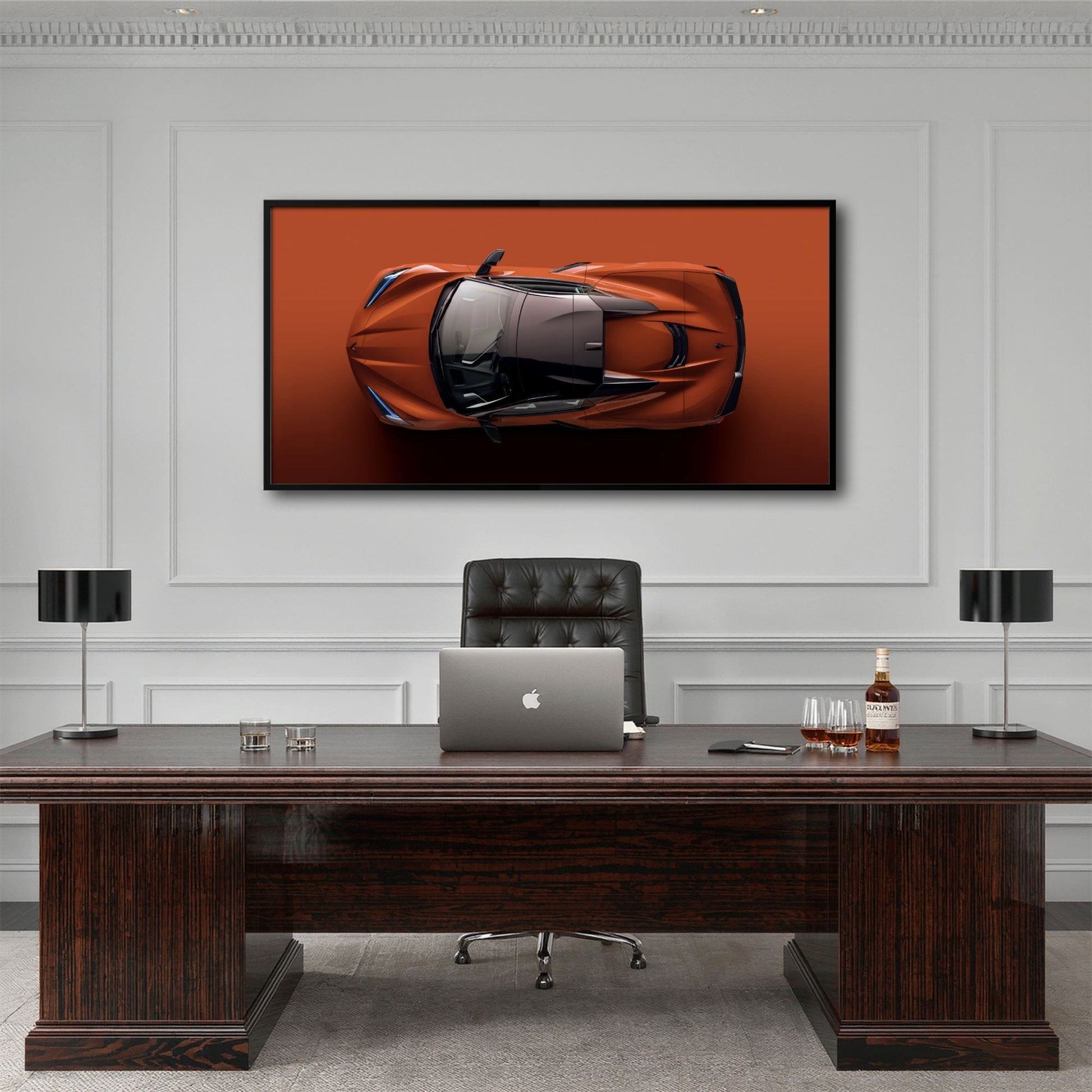 Chevrolet Corvette C8 Stingray Wall Art – Red Supercar Canvas Print Cars