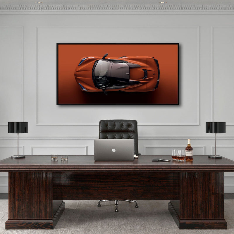 Chevrolet Corvette C8 Stingray Wall Art – Red Supercar Canvas Print Cars