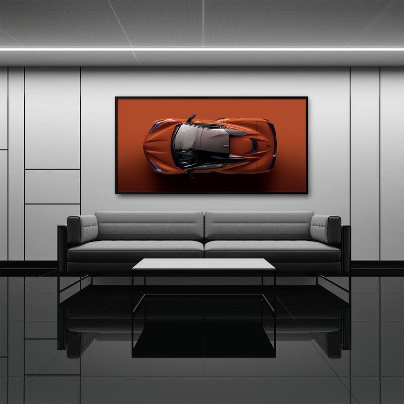 Chevrolet Corvette C8 Stingray Wall Art – Red Supercar Canvas Print Cars