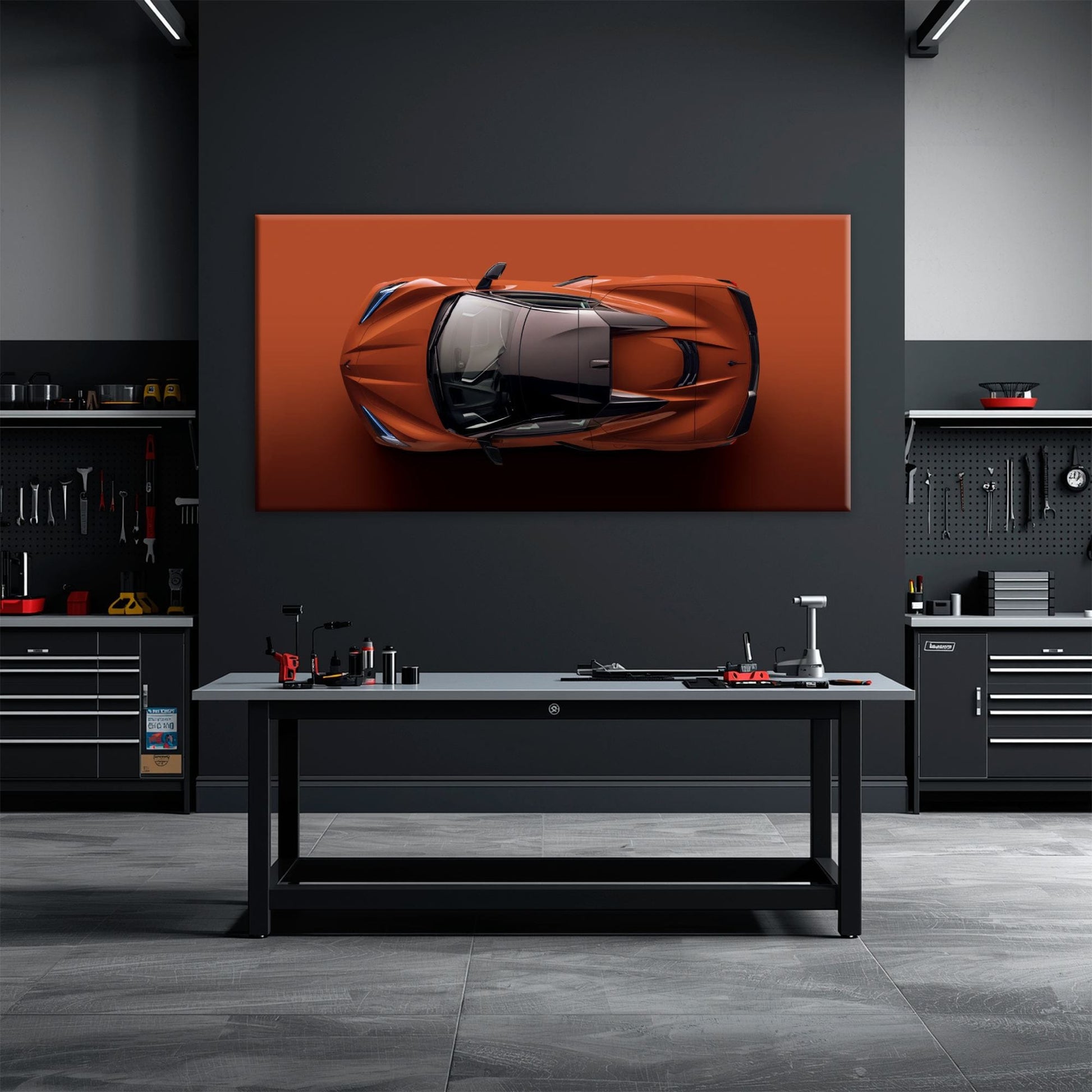 Chevrolet Corvette C8 Stingray Wall Art – Red Supercar Canvas Print Cars