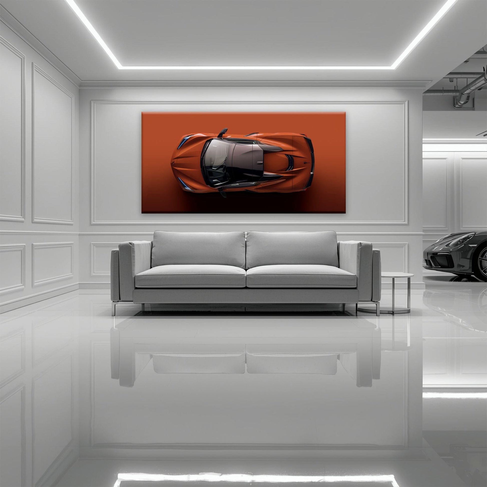 Chevrolet Corvette C8 Stingray Wall Art – Red Supercar Canvas Print Cars