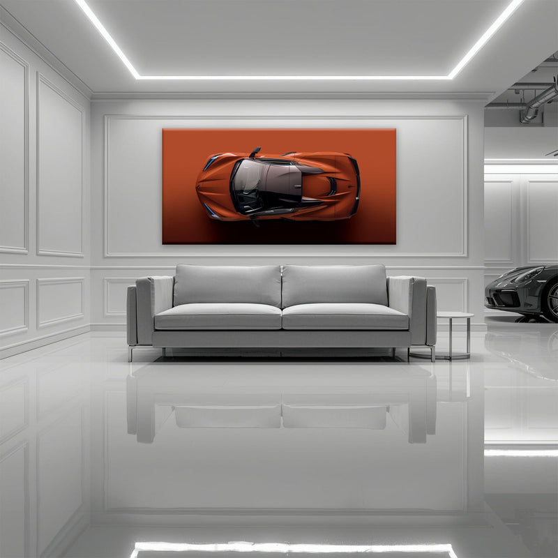 Chevrolet Corvette C8 Stingray Wall Art – Red Supercar Canvas Print Cars