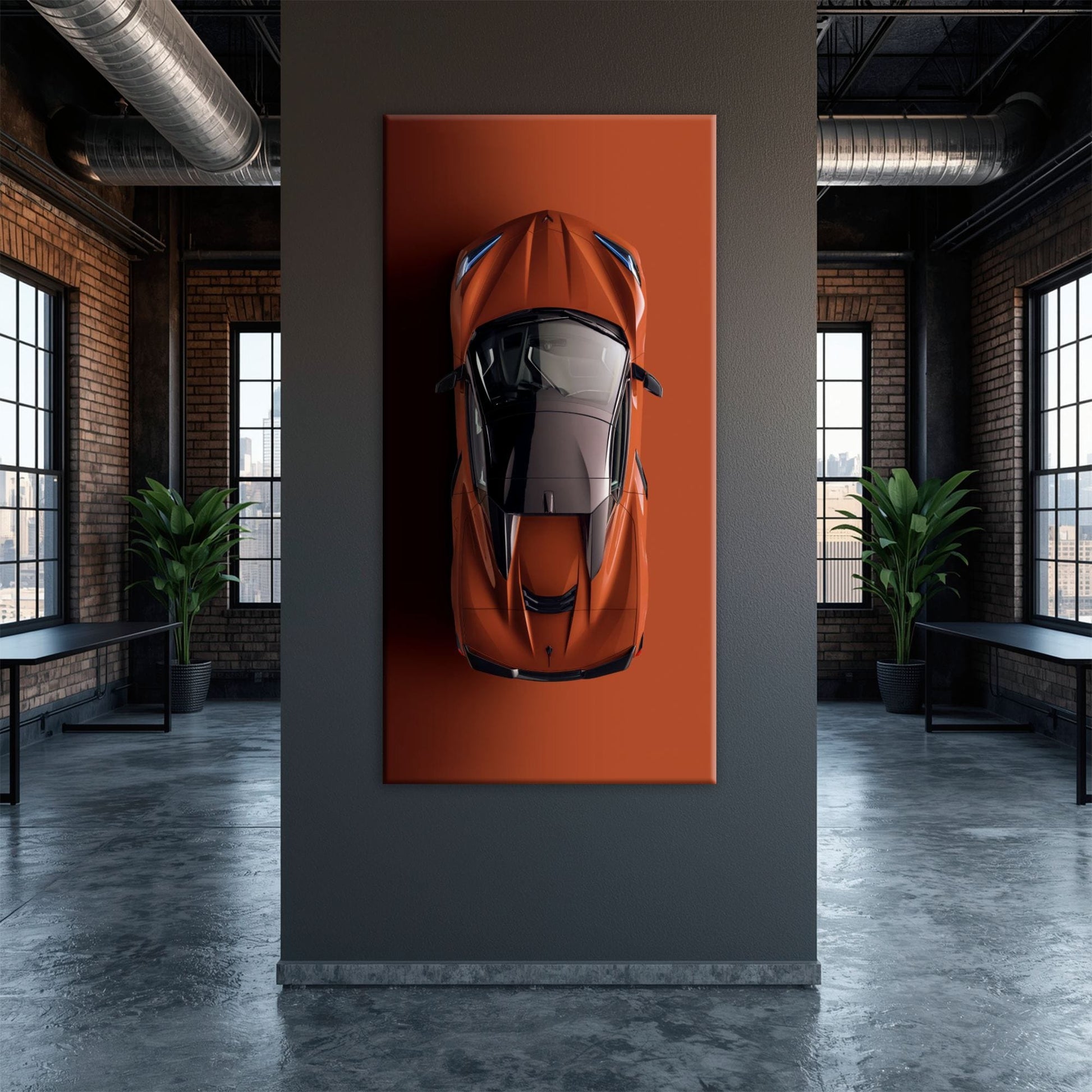 Chevrolet Corvette C8 Stingray Wall Art – Red Supercar Canvas Print Cars