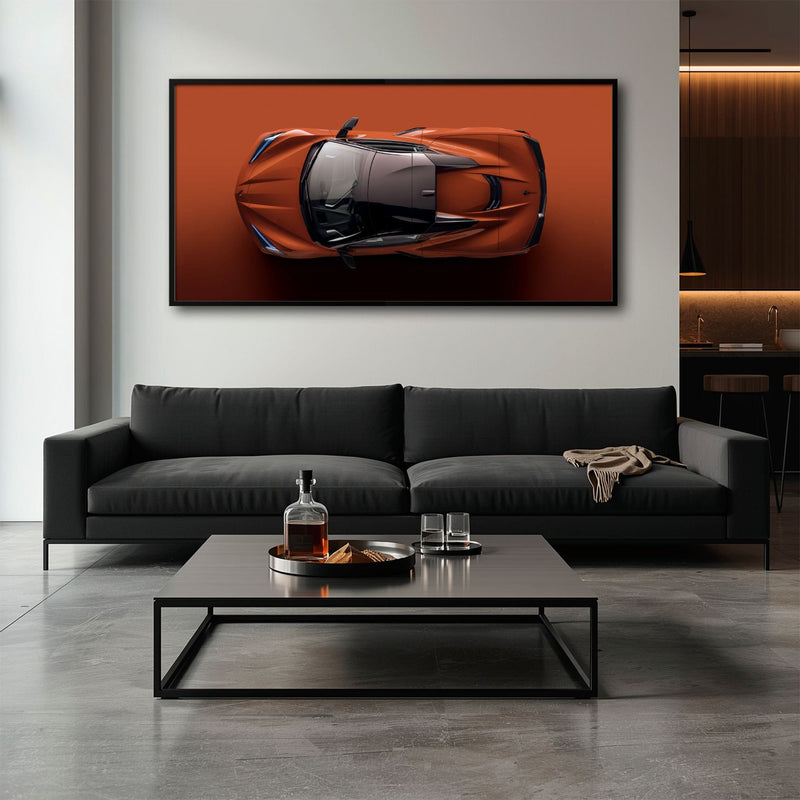 Chevrolet Corvette C8 Stingray Wall Art – Red Supercar Canvas Print Cars