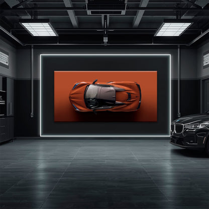 Chevrolet Corvette C8 Stingray Wall Art – Red Supercar Canvas Print Cars