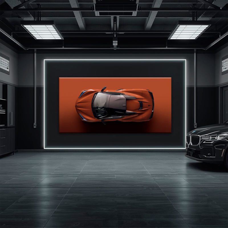 Chevrolet Corvette C8 Stingray Wall Art – Red Supercar Canvas Print Cars
