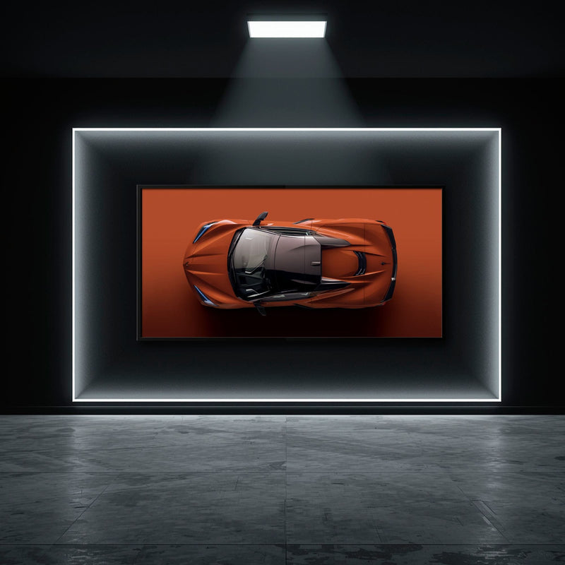 Chevrolet Corvette C8 Stingray Wall Art – Red Supercar Canvas Print Cars