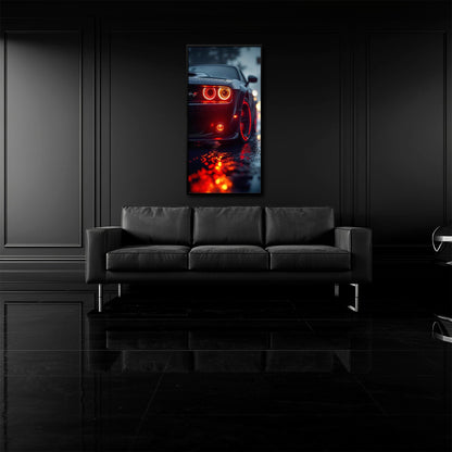 Dodge Challenger R/T Red Rain Wall Art – Muscle Car Canvas Print Cars
