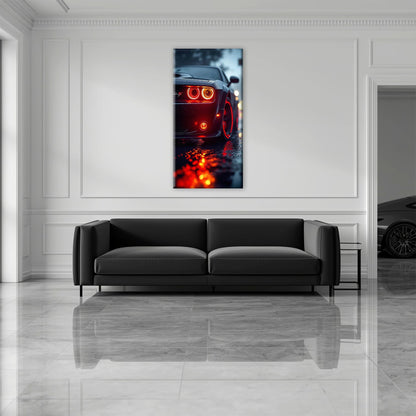 Dodge Challenger R/T Red Rain Wall Art – Muscle Car Canvas Print Cars
