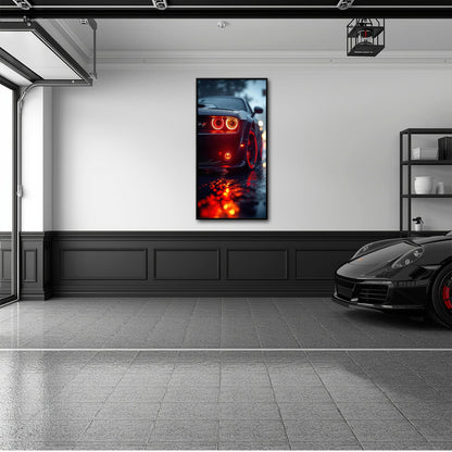 Dodge Challenger R/T Red Rain Wall Art – Muscle Car Canvas Print Cars