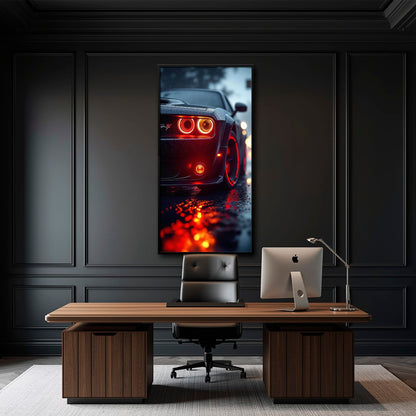 Dodge Challenger R/T Red Rain Wall Art – Muscle Car Canvas Print Cars