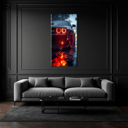 Dodge Challenger R/T Red Rain Wall Art – Muscle Car Canvas Print Cars