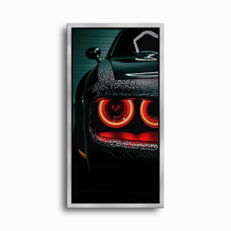 Dodge Challenger Red Halo Wall Art – Dark Muscle Car Canvas Print Cars