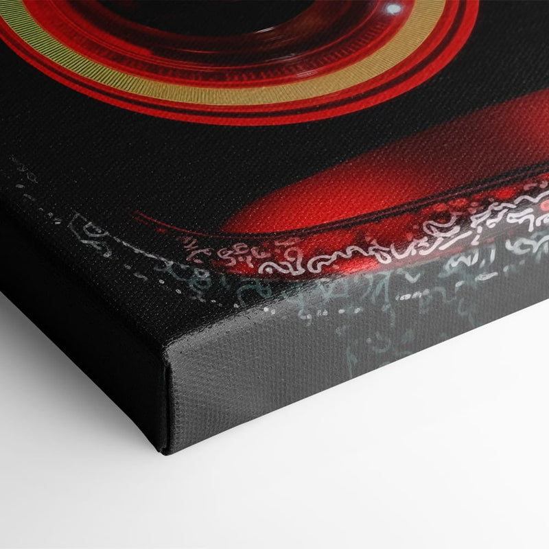 Dodge Challenger Red Halo Wall Art – Dark Muscle Car Canvas Print Cars